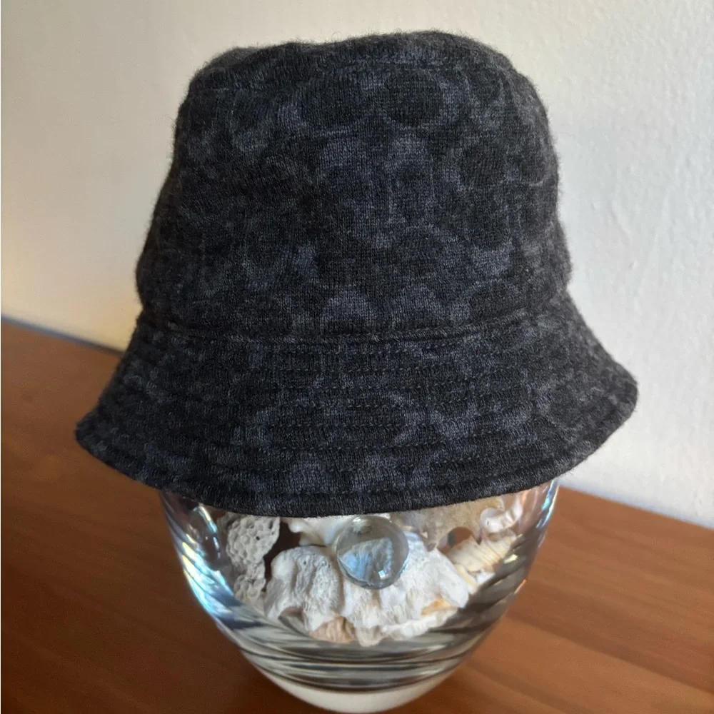 NWOT Coach Dark Gray Wool Bucket Hat